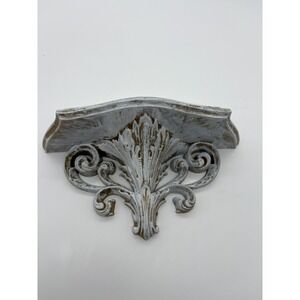 Vtg Burwood Shelf Distressed‎ Ornate 1970s Hollywood Glam USA 2148